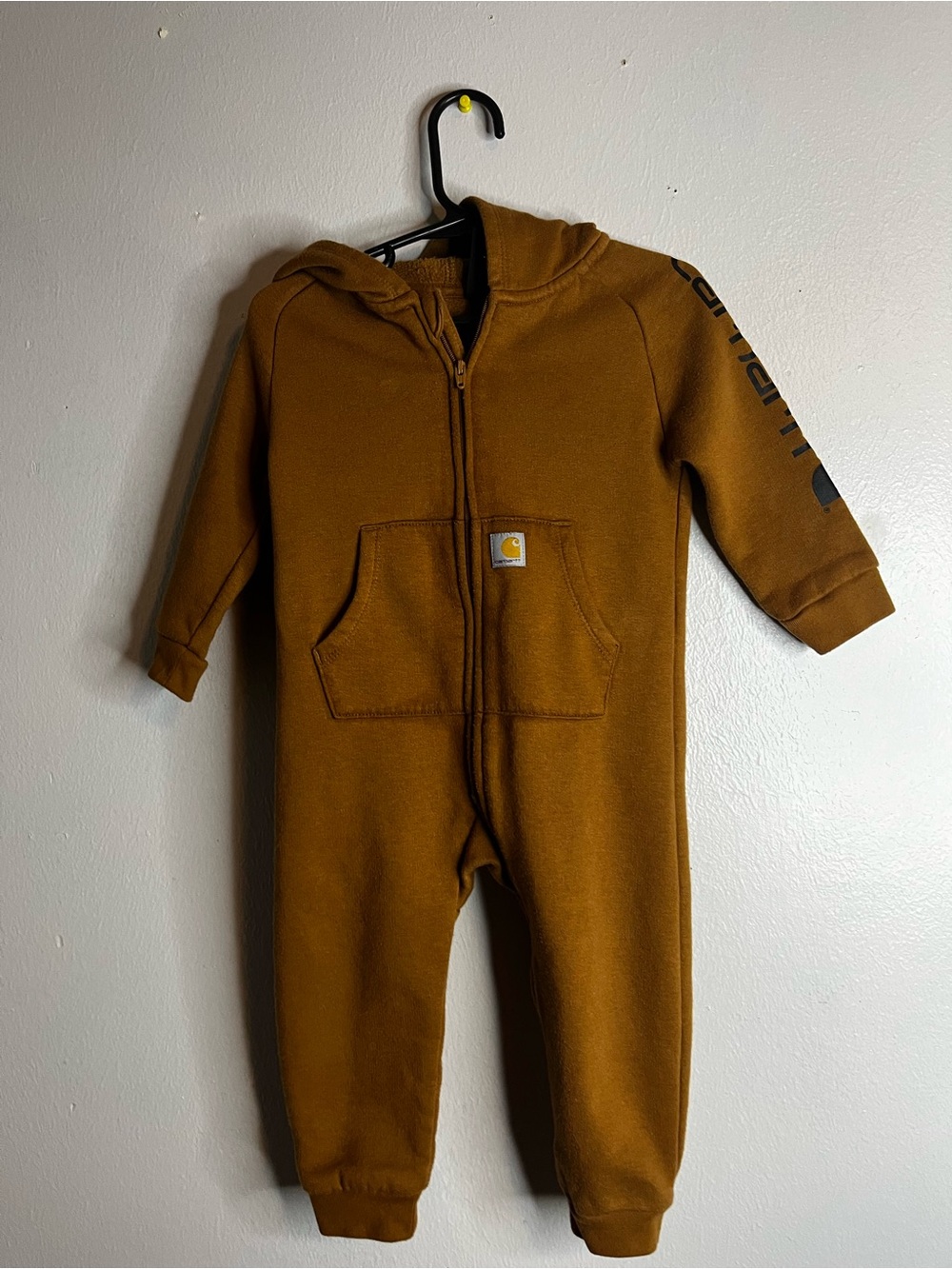 Carhartt Infant Long Sleeve Zip Front Hooded Fleece Coveralls Size 12m
